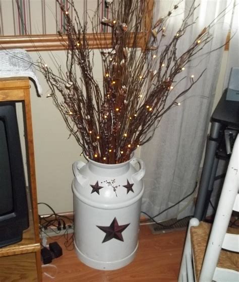 Made From Old Milk Can And Electric Lights Primitive Decor Ideas