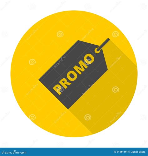 Promo Icon With Long Shadow Stock Vector Illustration Of Internet