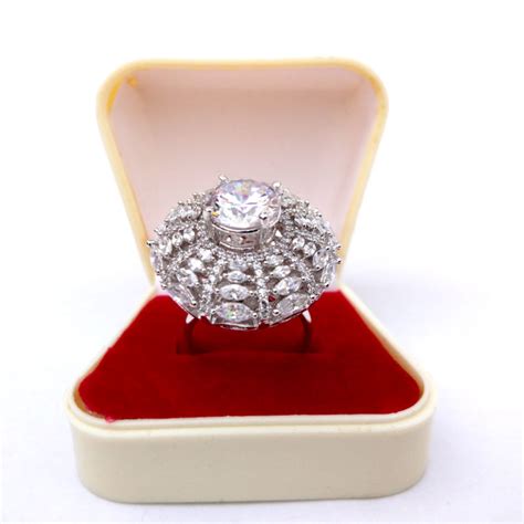 Designer Cubic Zirconia Adjustable Wedding Ring For Ladies