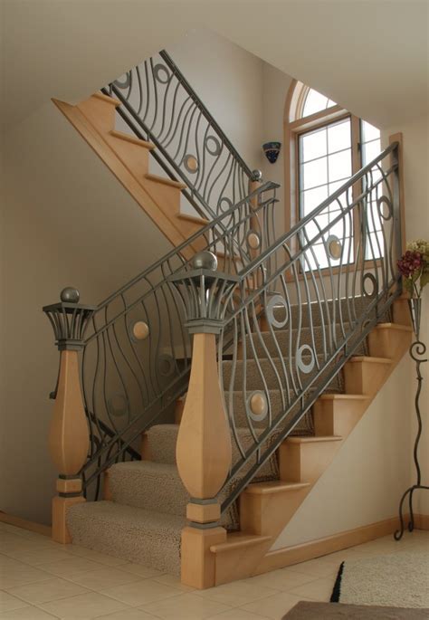 Modern Homes Iron Stairs Railing Designs Home Decorating