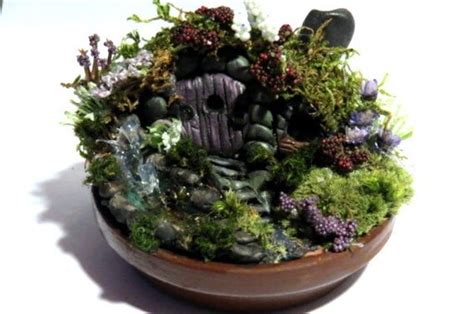 Ooak Miniature Woodland Fairy Hobbit House Garden In A Terra