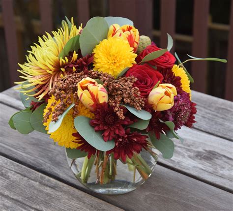 Flower Bowl With Fall Colors And Autumn Flowers Fresh Flowers Arrangements Flower Bowl