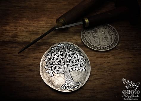 Oak Tree Necklace Hairy Growler Ethical Handmade Recycled Coin