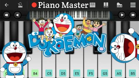 Doraemon Theme Song On Piano Tutorial Cartoon Theme Youtube