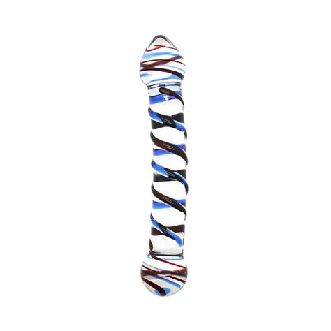 Romeonight High Borosilicate Dual Ends Wave Beads Stimulate Crystal Glass Dildos Anal Sex Toys