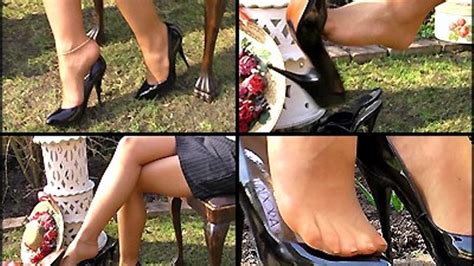 Black Patent Leather Shoeplay In Pumps Full Version Boots High Heels Feetandlegs Clips4sale