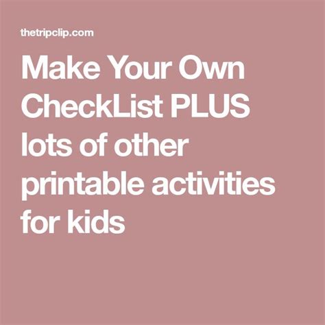 Make Your Own Picture Checklist Mobile Or Printed Chores For Kids