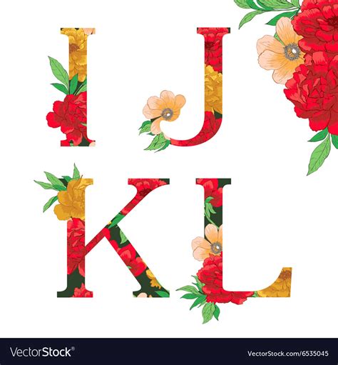 Flower Colorful Alphabet Royalty Free Vector Image