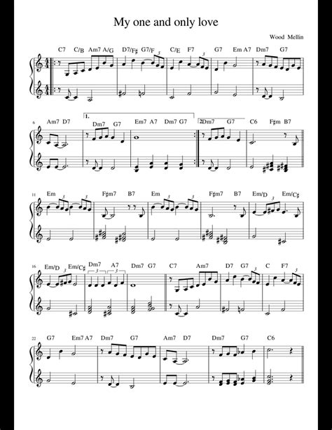 My One And Only Love Sheet Music For Piano Download Free In Pdf Or Midi