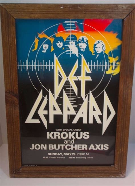 Def Leppard Krokus 1983 Original Concert Poster w/ Frame Excellent ...