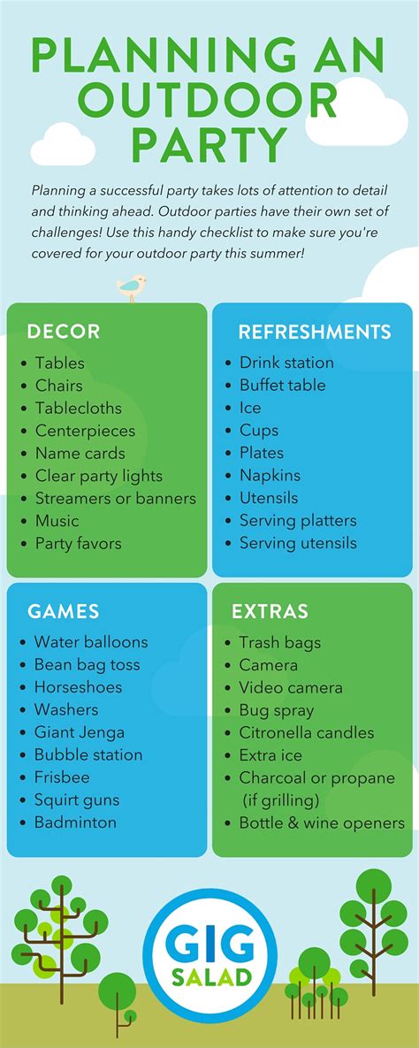 Checklist For Planning An Outdoor Party The Gigsalad Community Blog