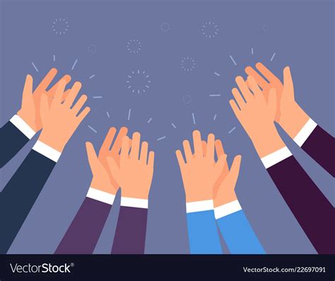 Applause People Hands Clapping Cheering Hands Vector Image