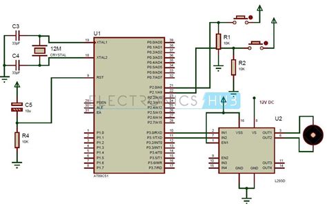 Interfacing Dc Motor With 8051 Microcontroller Using L293d Circuit