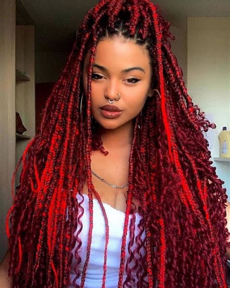 Red Box Braids 25 Fabulous Braided Hairstyles Ideas Curly Craze