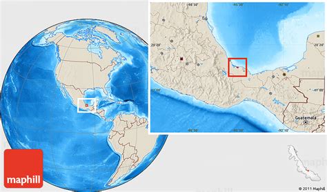 Shaded Relief Location Map Of Lerdo De Tejada
