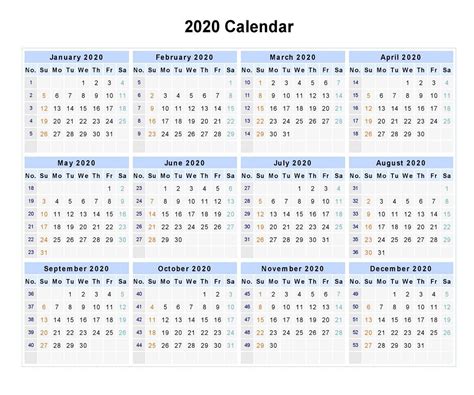 Printable 2020 Calendar By Week Calendar Printable Free