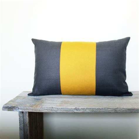 grey and mustard yellow pillow cover dark grey and yellow