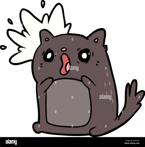 Cartoon Shocked Cat Amazed Stock Vector Image And Art Alamy