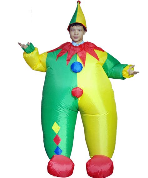 Adult Inflatable Clown Costume Funny Game Cosplay Dress Halloween Party Clothes In Movie And Tv