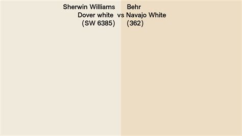 Sherwin Williams Dover White Sw 6385 Vs Behr Navajo White 362 Side