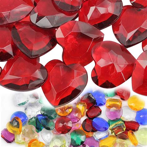 Allstarco 27mm Red Ch17 Heart Acrylic Pirate Treasure Gems