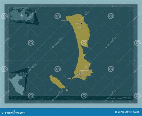 Callao Peru Solid Labelled Points Of Cities Stock Illustration