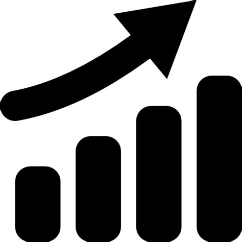 Rising Bar Graph With Arrow Up Business And Finance Icons