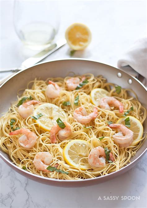 As a new bride, i made pasta often. Lemon Garlic Shrimp with Angel Hair Pasta - A Sassy Spoon