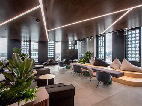 A dropped ceiling is a secondary ceiling, hung below the main (structural) ceiling. Suspended Acoustic Wood Ceiling in Office | Gustafs ...