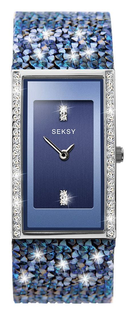 Buy Seksy Rocks Ladies Blue Crystal Set Strap Watch Womens Watches