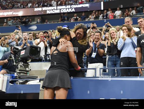 Naomi Osaka Of Japan Celebrates With Her Mother Tamaki Osaka After