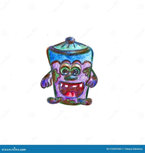 Smiling Trash Can With Teeth Stock Vector Illustration Of Eyes Trash