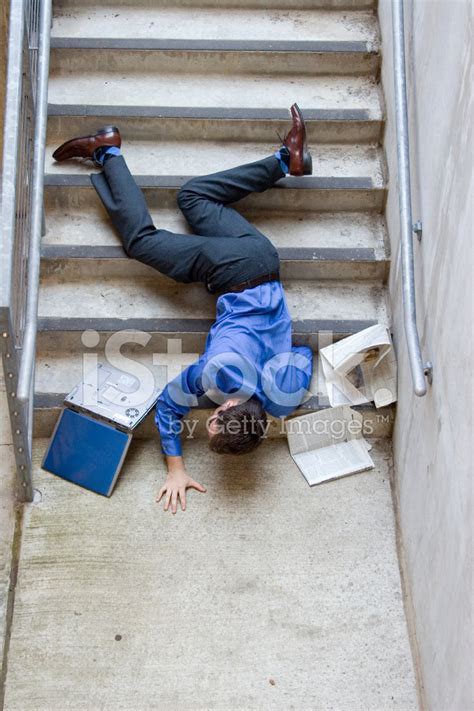 Man Falling Down Stairs Stock Photo Royalty Free Freeimages