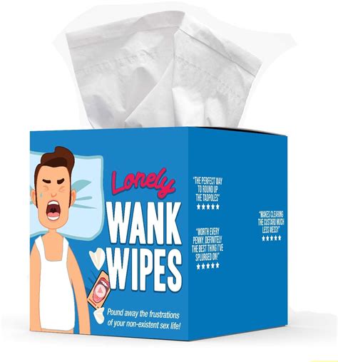 Lonely Wank Wipes Funny Joke Facial Tissues In Novelty Printed Box
