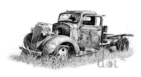 In this graphite sketch, i loved the perspective of looking out the window at the fall trees, but enjoying all things precious like a good book and a great cup of coffee! Pencil drawings image by Kristen Ogburn on art | Vintage truck, Car drawings