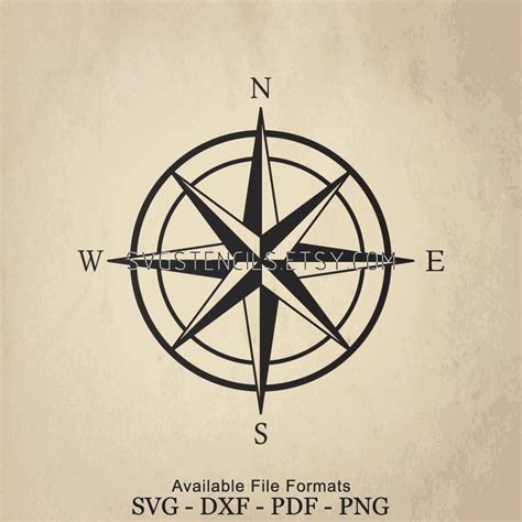 Svg Compass Star Stencil Silhouette Studio Monogram Petagadget