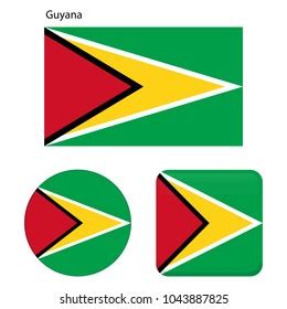 Flag Guyana Correct Proportions Elements Colors Stock Vector Royalty