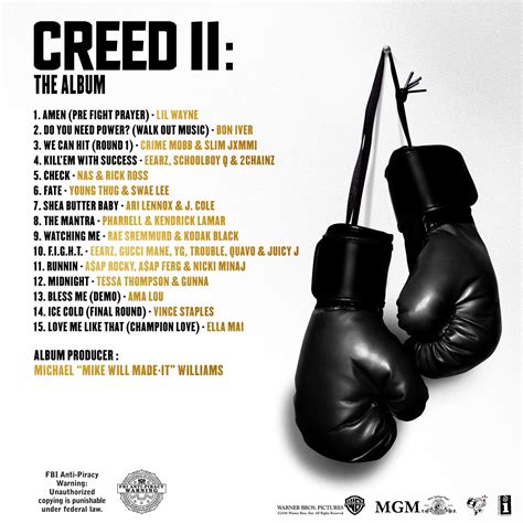Creed II Soundtrack Revealed Chorus Fm
