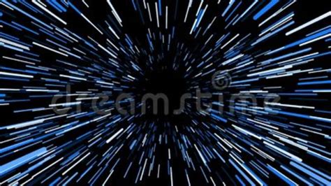 Flying Trought Hyperspace Abstract Animation In Blue Colors Seamless
