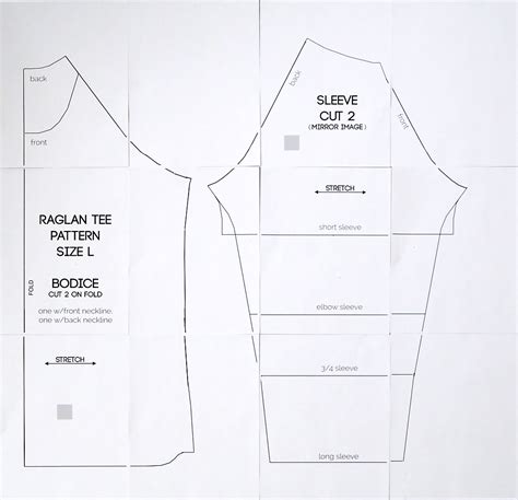 Free Raglan Tee Shirt Sewing Pattern Womens Size Large Rogers