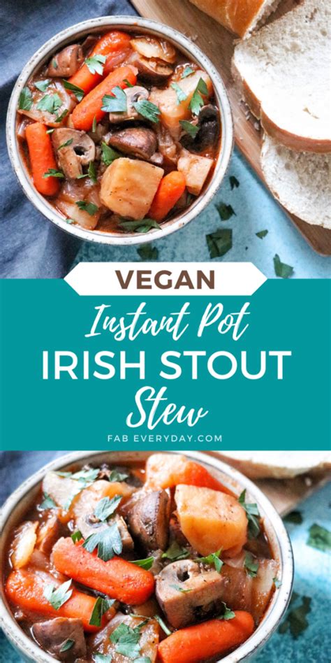 Vegetarian Instant Pot Irish Stout Stew Fab Everyday