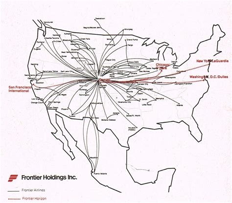Frontier Airlines June 8 1984 Route Map