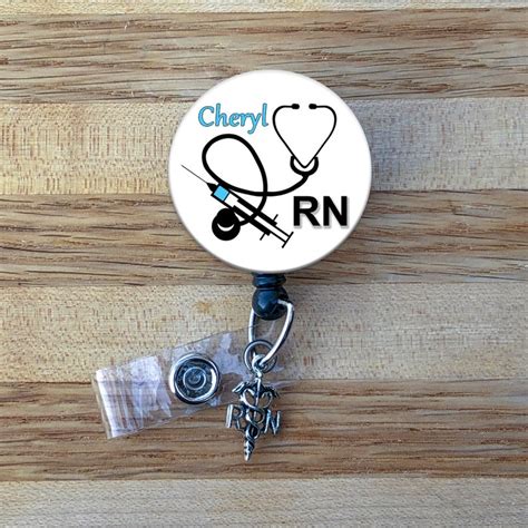 Nurse Badge Reel Custom Rn Id Badge Reel Lanyard Etsy