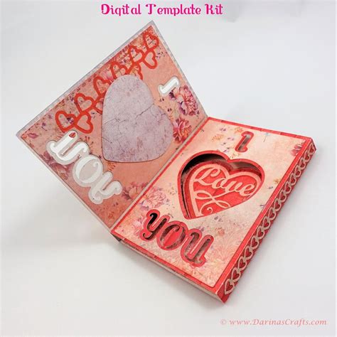 Download I Love You Pop Up Card SVG kit 3D Valentines Day Card SVG ...