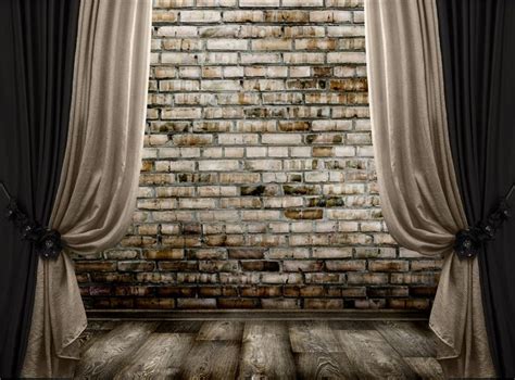 2021 Black Nude Curtain Stage Photography Backdrops Brick Wall Wood