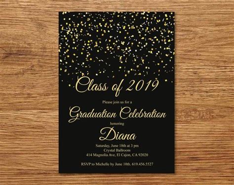 Class Of 2021 High Schoolcollege Graduation Invitation Cardprintable