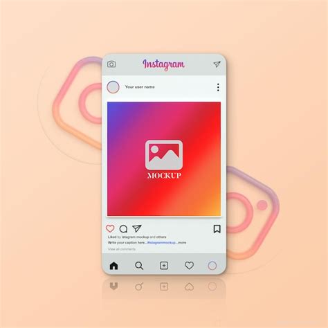 Interfaz De Instagram Renderizada En 3d Para Maqueta De Publicación En