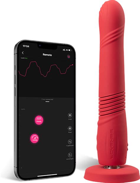 Gravity By Lovense Remote Control Vibrating And Thrusting Dildo