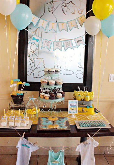 Creative baby boy shower ideas feature masculine characters like cows, superheroes and military personnel. Little Man Baby Shower - Baby Shower Ideas - Themes - Games
