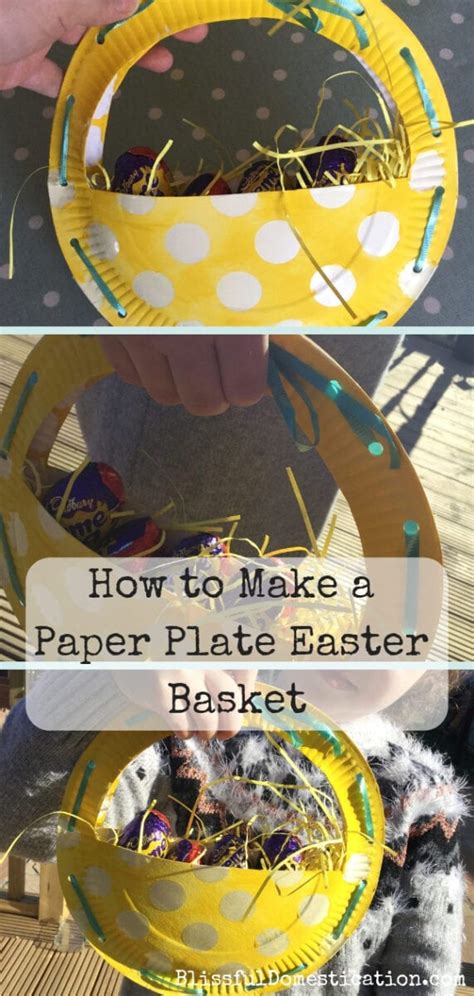 To make decorated eggs last beyond the season, blow them out first. How to Make a Paper Plate Easter Basket | Blissful Domestication